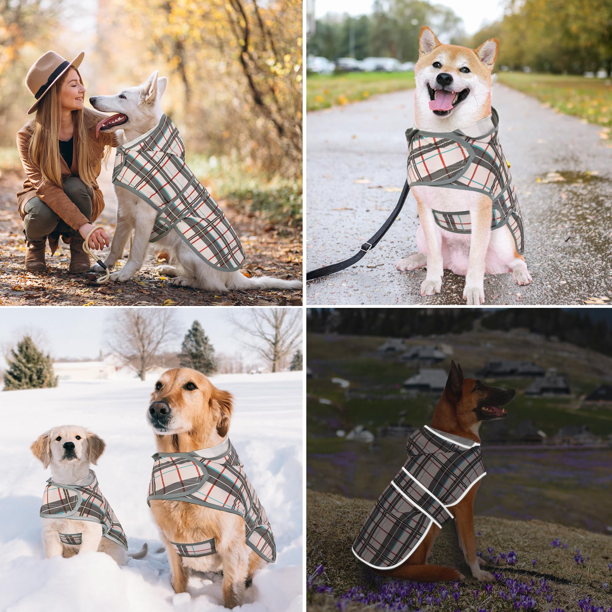 Dog Raincoats For Large Dogs, Waterproof Dog Raincoat, Reflective Dogs Poncho Rain Jacket Coat For Large Pets